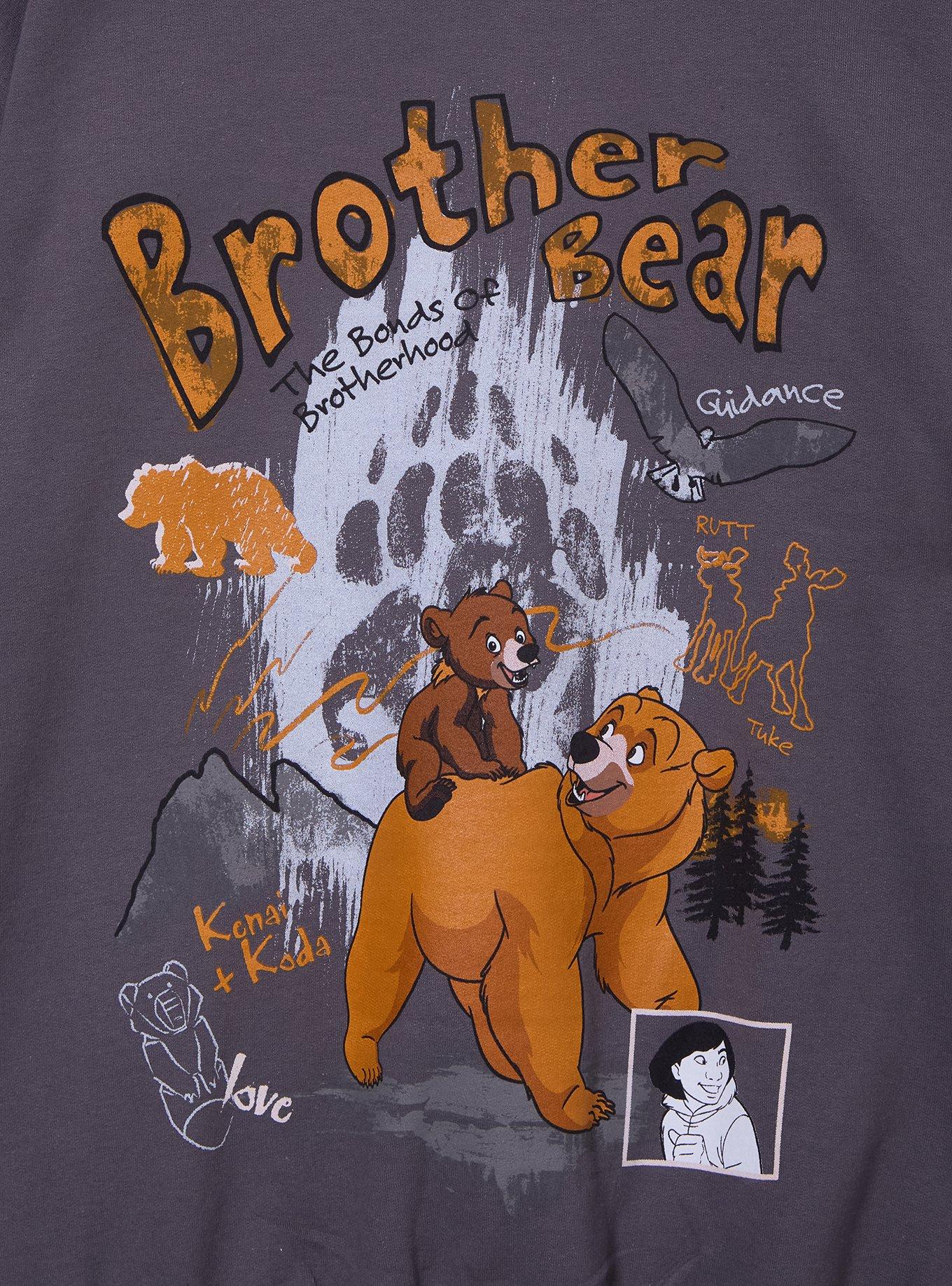 Disney Brother Bear Koda & Kenai Doodle Icons Women's Crewneck - BoxLunch Exclusive, CHARCOAL, alternate