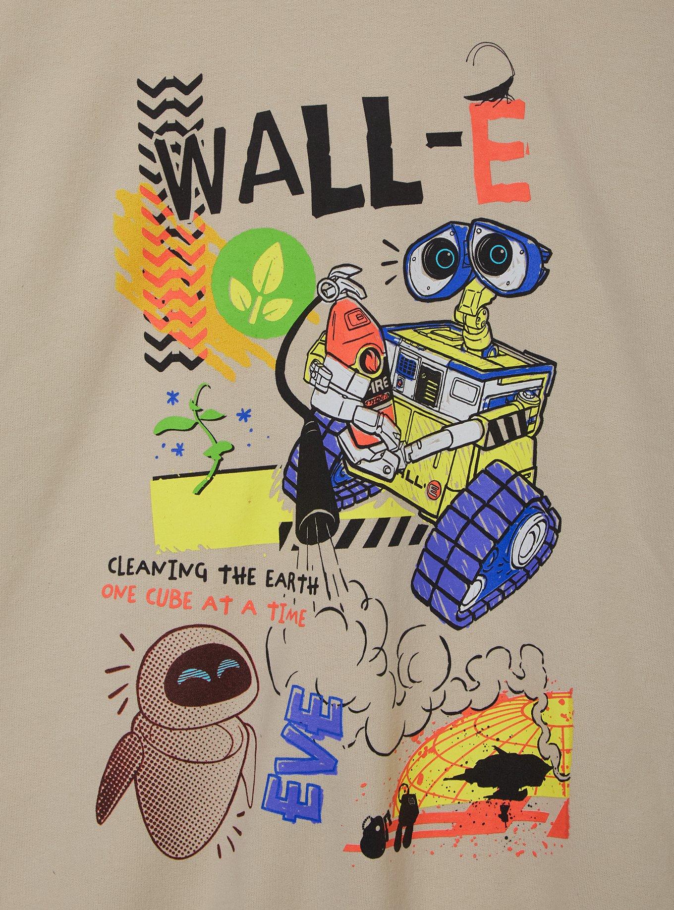 Disney Pixar WALL-E Doodle Characters Women's Crewneck - BoxLunch Exclusive, SAND, alternate