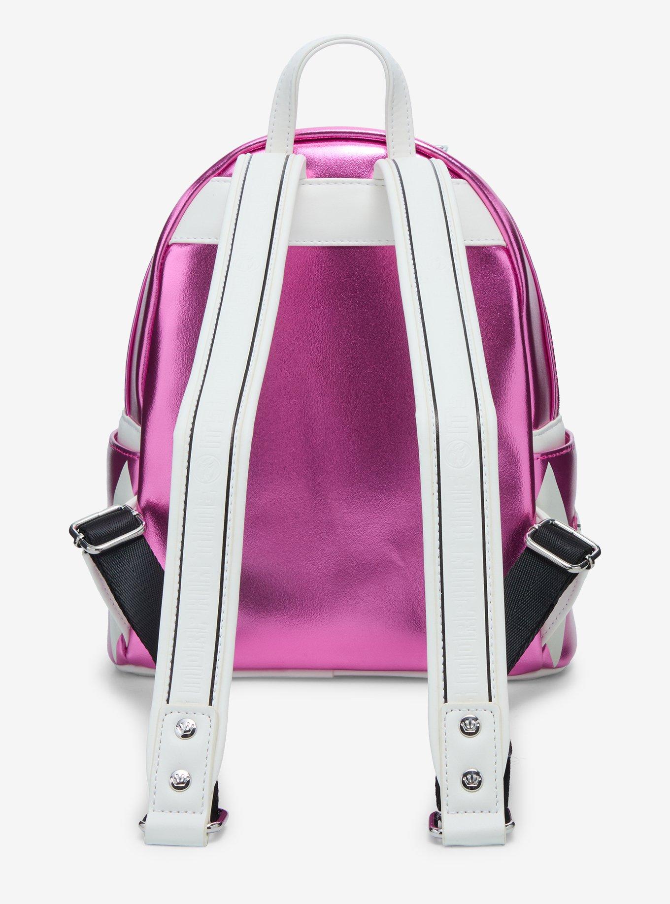 Loungefly Mighty Morphin Power Rangers Pink Ranger Metallic Mini Backpack, , alternate