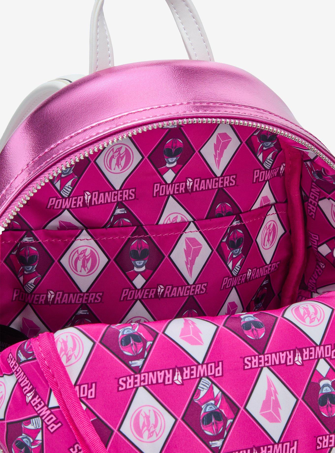 Loungefly Mighty Morphin Power Rangers Pink Ranger Metallic Mini Backpack, , alternate