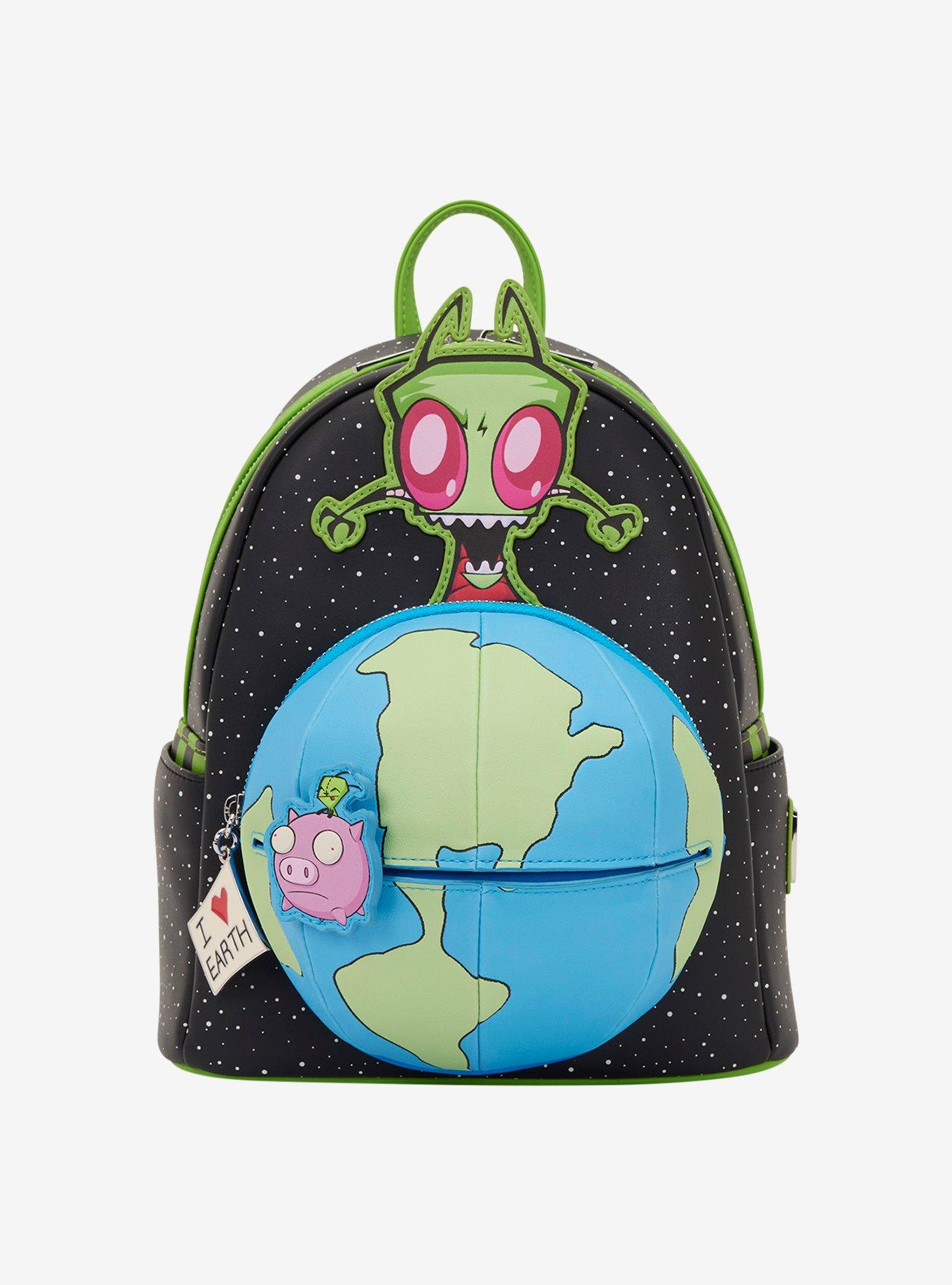 Loungefly Invader Zim Globe Glow-in-the-Dark Mini Backpack, , alternate