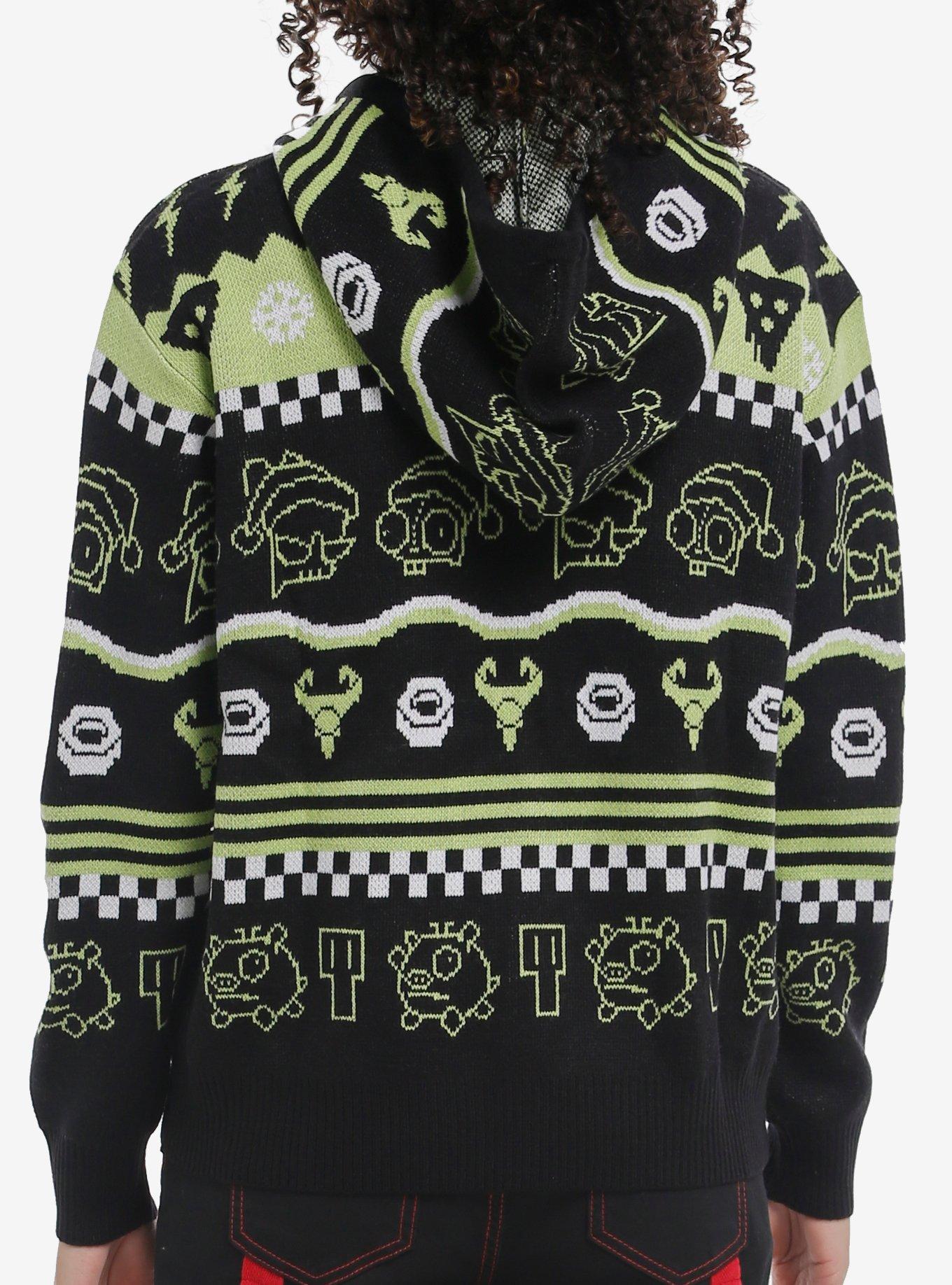Invader Zim GIR & Zim Fair Isle Girls Hoodie, , hi-res