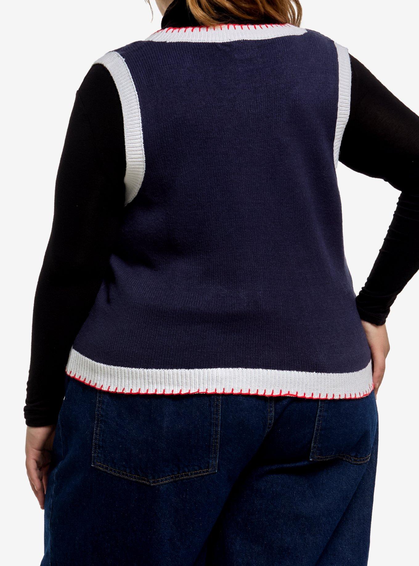 Peanuts Snoopy Holiday Girls Sweater Vest Plus Size, MULTI, alternate