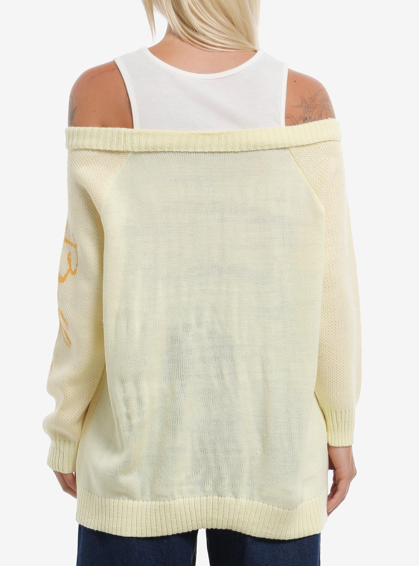 Her Universe Disney Beauty And The Beast Belle Cold-Shoulder Sweater, PALE YELLOW, alternate - view 3