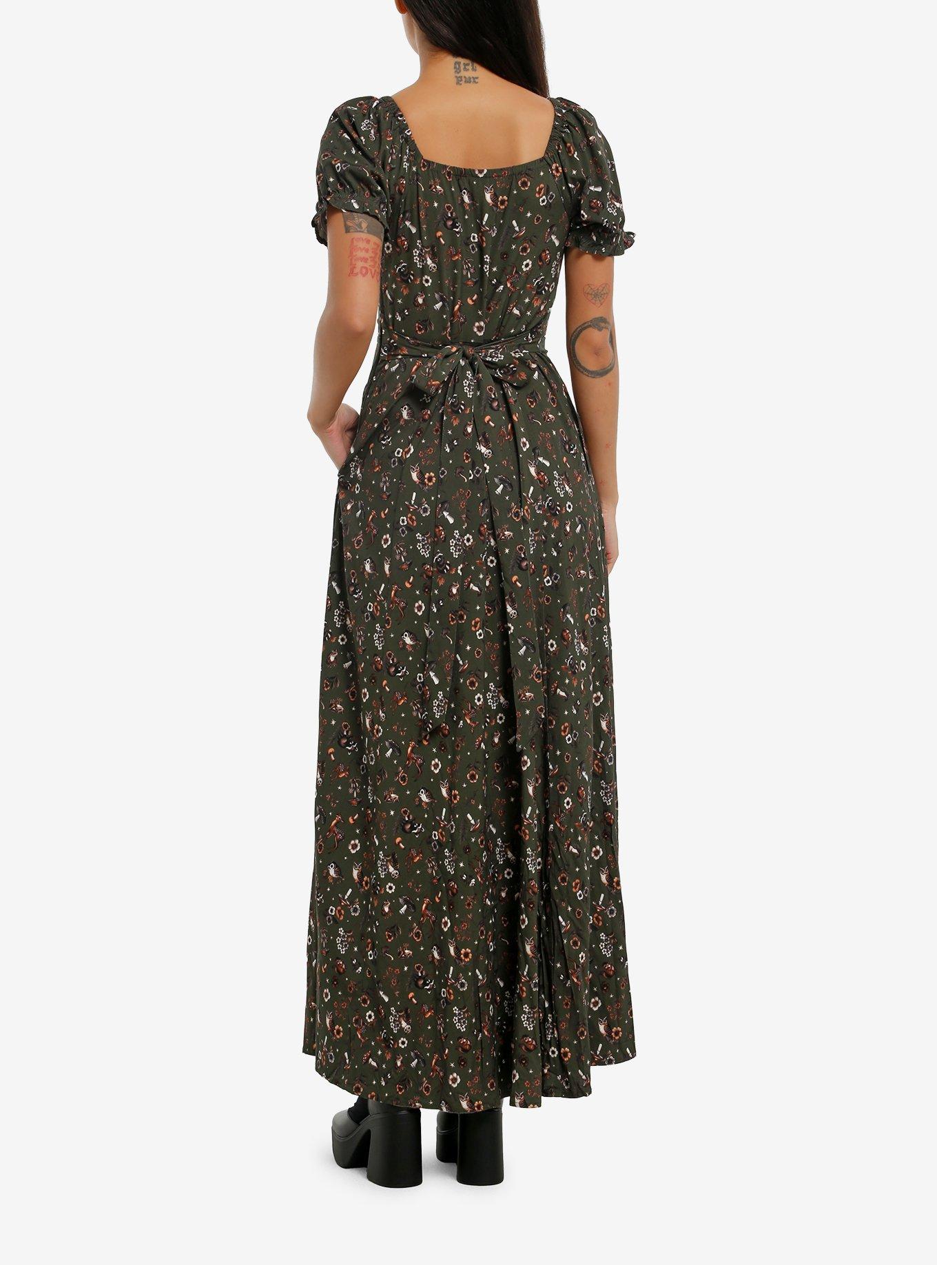 Thorn & Fable Woodland Creature Floral Maxi Dress, , hi-res