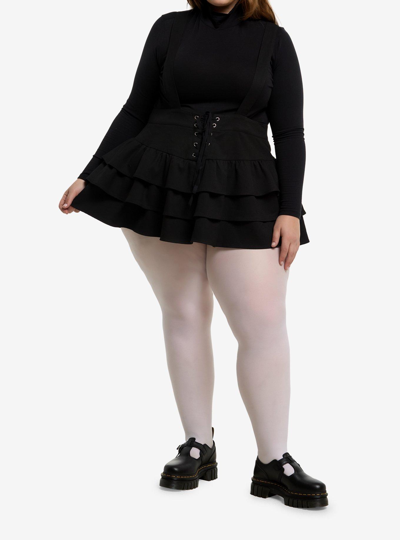 Thorn & Fable Black Tiered Skirtall Plus Size, , hi-res