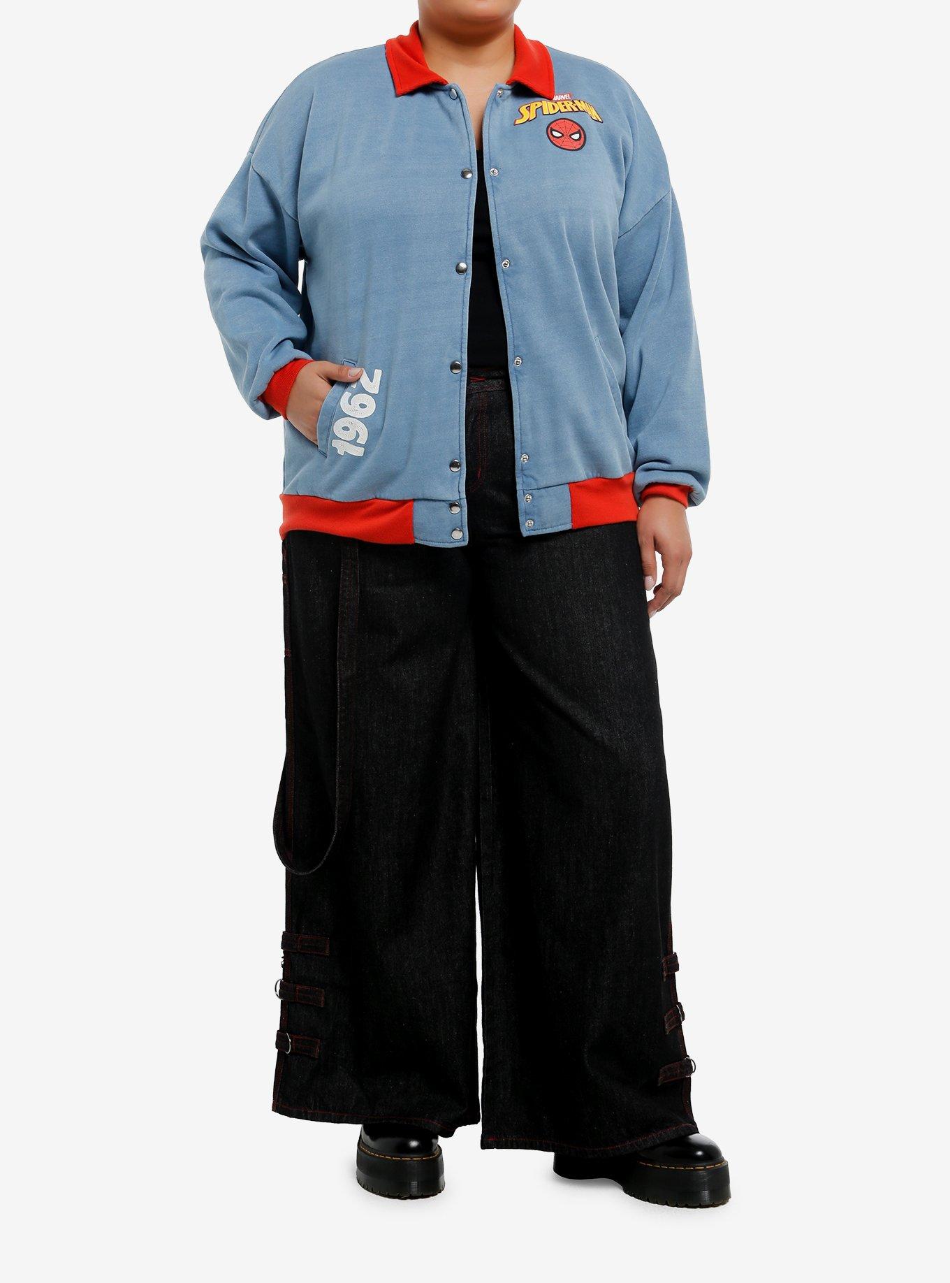 Marvel Spider-Man Comic Bomber Jacket Plus Size, MULTI, alternate