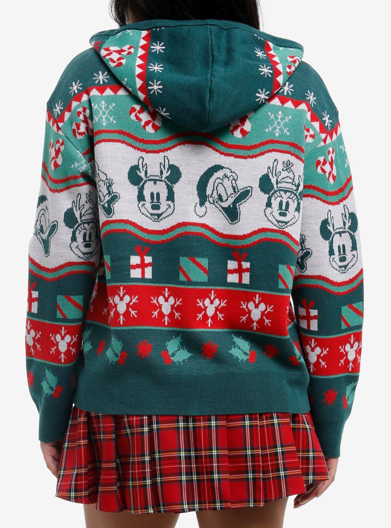 Her Universe Disney Mickey Mouse And Friends Fair Isle Knit Hoodie, MULTI, alternate - view 3
