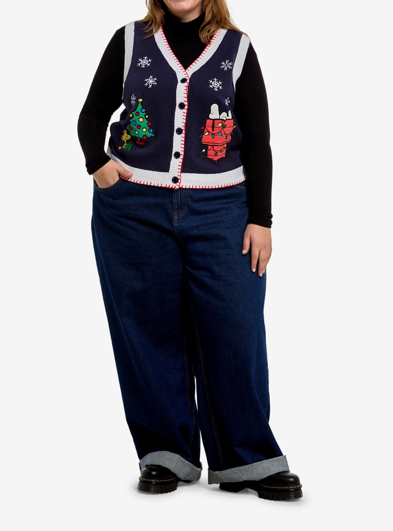 Peanuts Snoopy Holiday Sweater Vest Plus Size, , hi-res