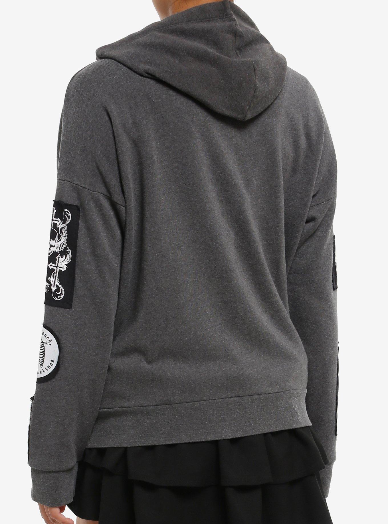 Skulls & Patches Girls Hoodie, BLACK, alternate