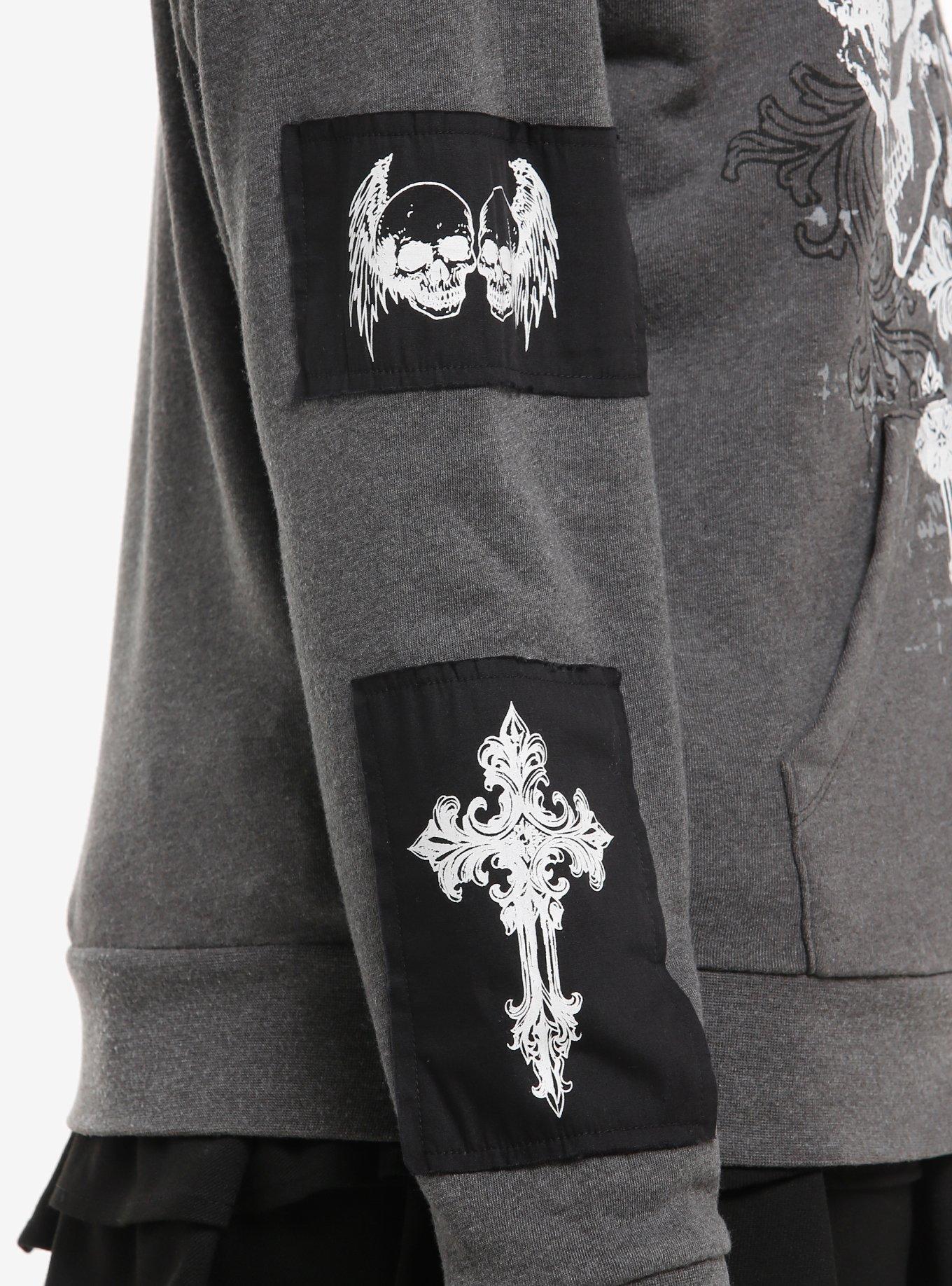 Skulls & Patches Girls Hoodie, BLACK, alternate