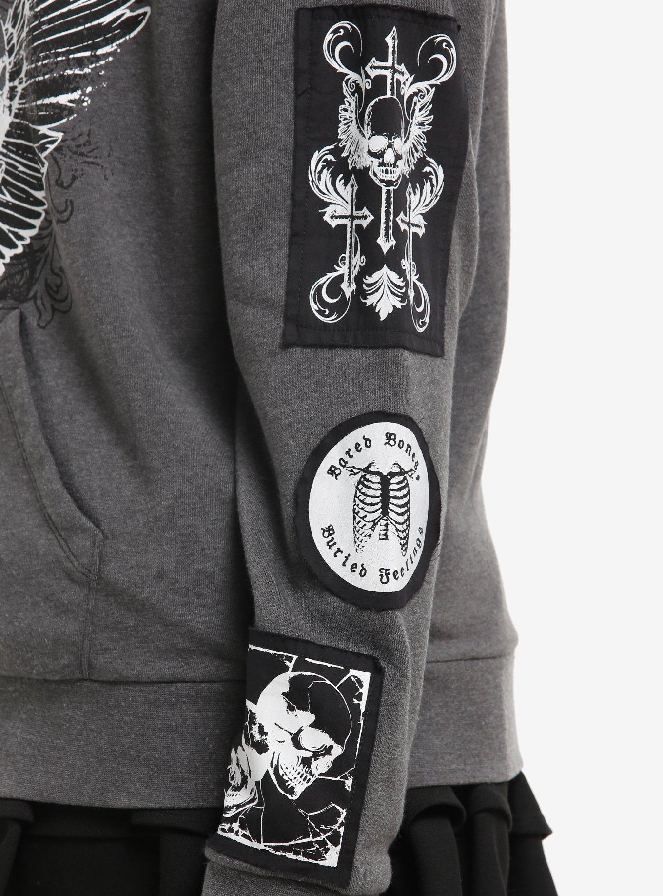 Skulls & Patches Girls Hoodie, BLACK, alternate