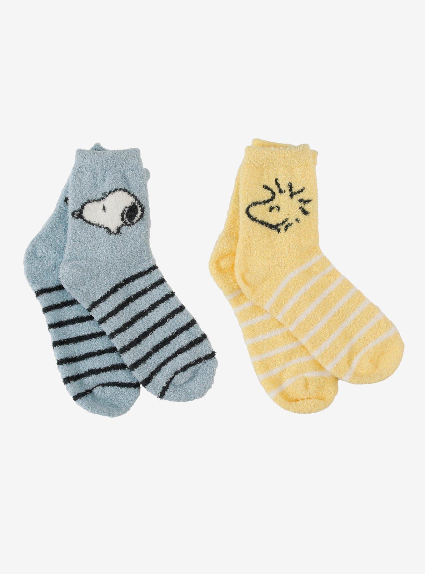 Peanuts Snoopy & Woodstock Stripe Cozy Socks 2 Pair, , hi-res