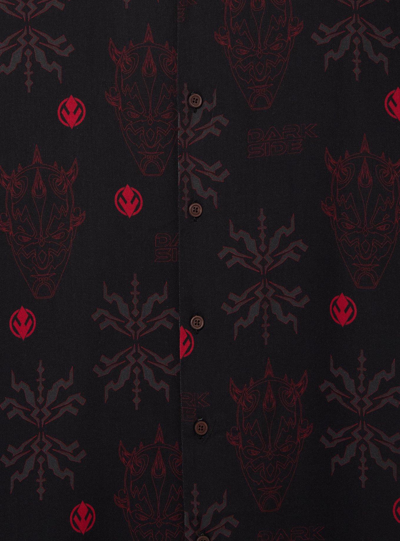 Star Wars Darth Maul Allover Print Woven Button-Up - BoxLunch Exclusive, BLACK, alternate