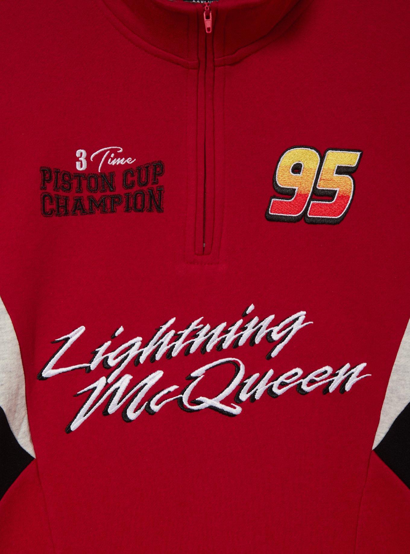 Disney Pixar Cars Lightning McQueen Quarter Zip Crewneck - BoxLunch Exclusive, , hi-res