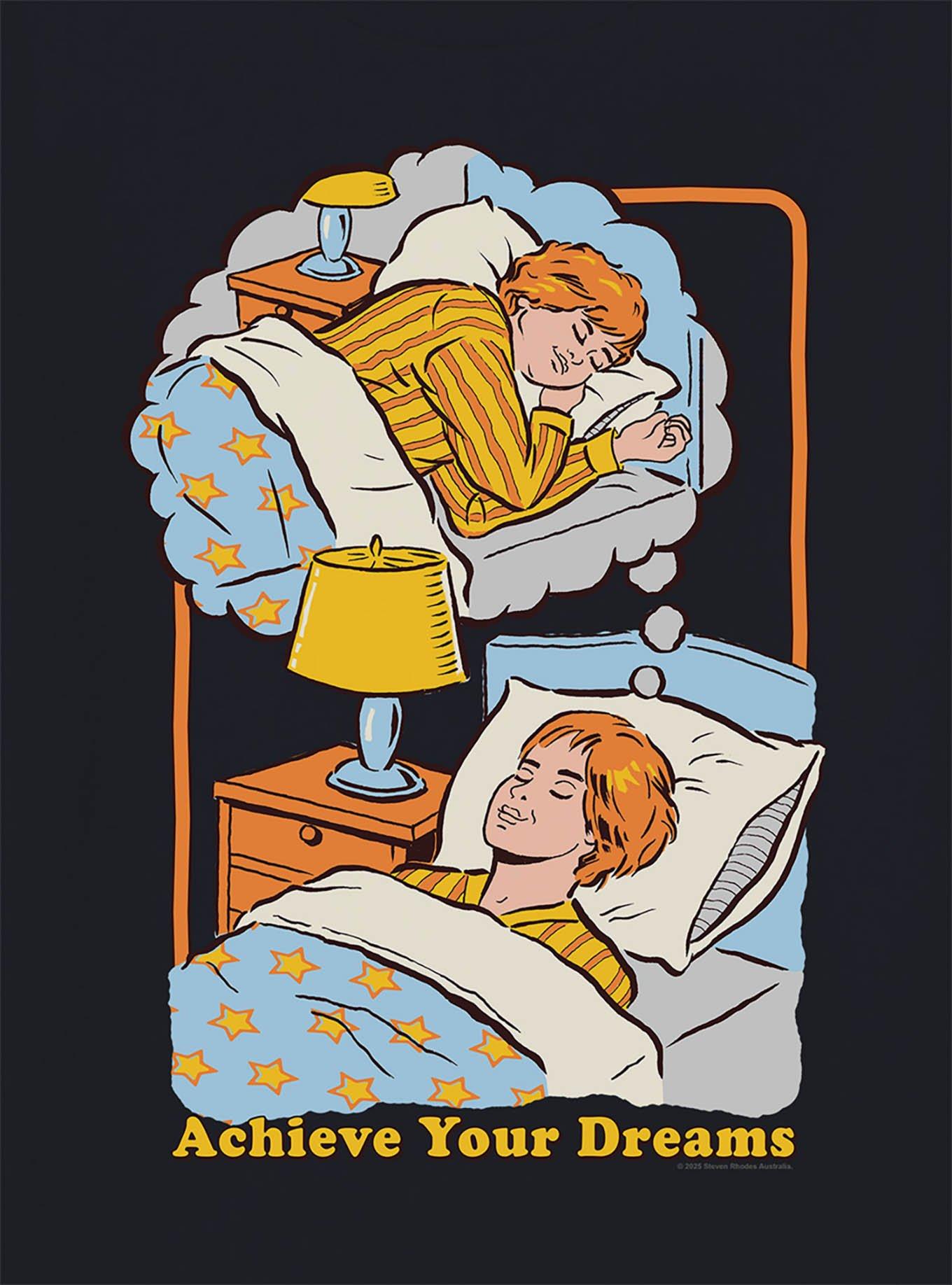 Steven Rhodes Achieve Your Dreams Black T-Shirt, , hi-res