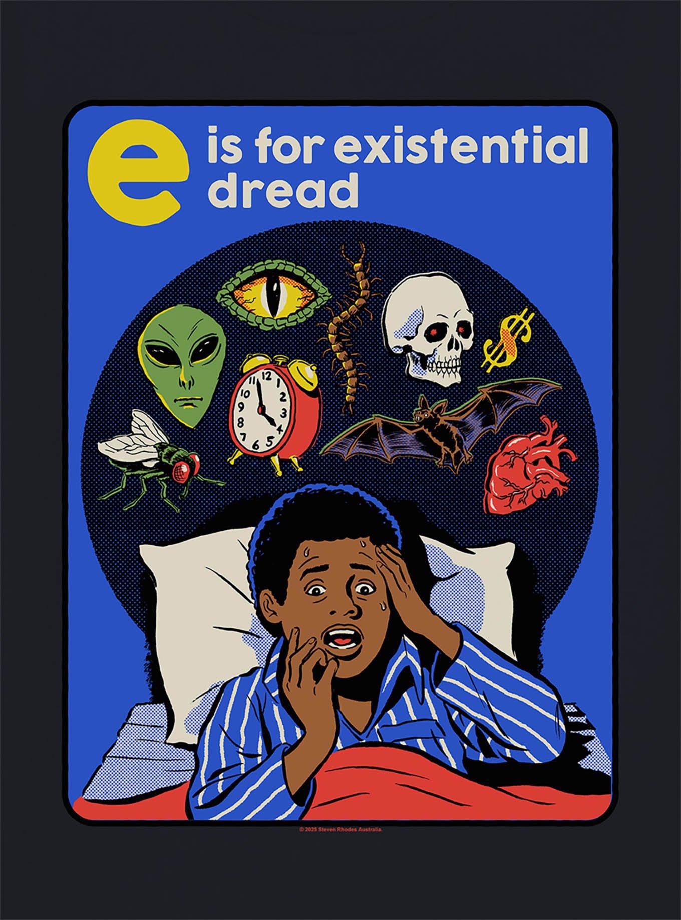 Steven Rhodes Existential Dread Black T-Shirt, , hi-res