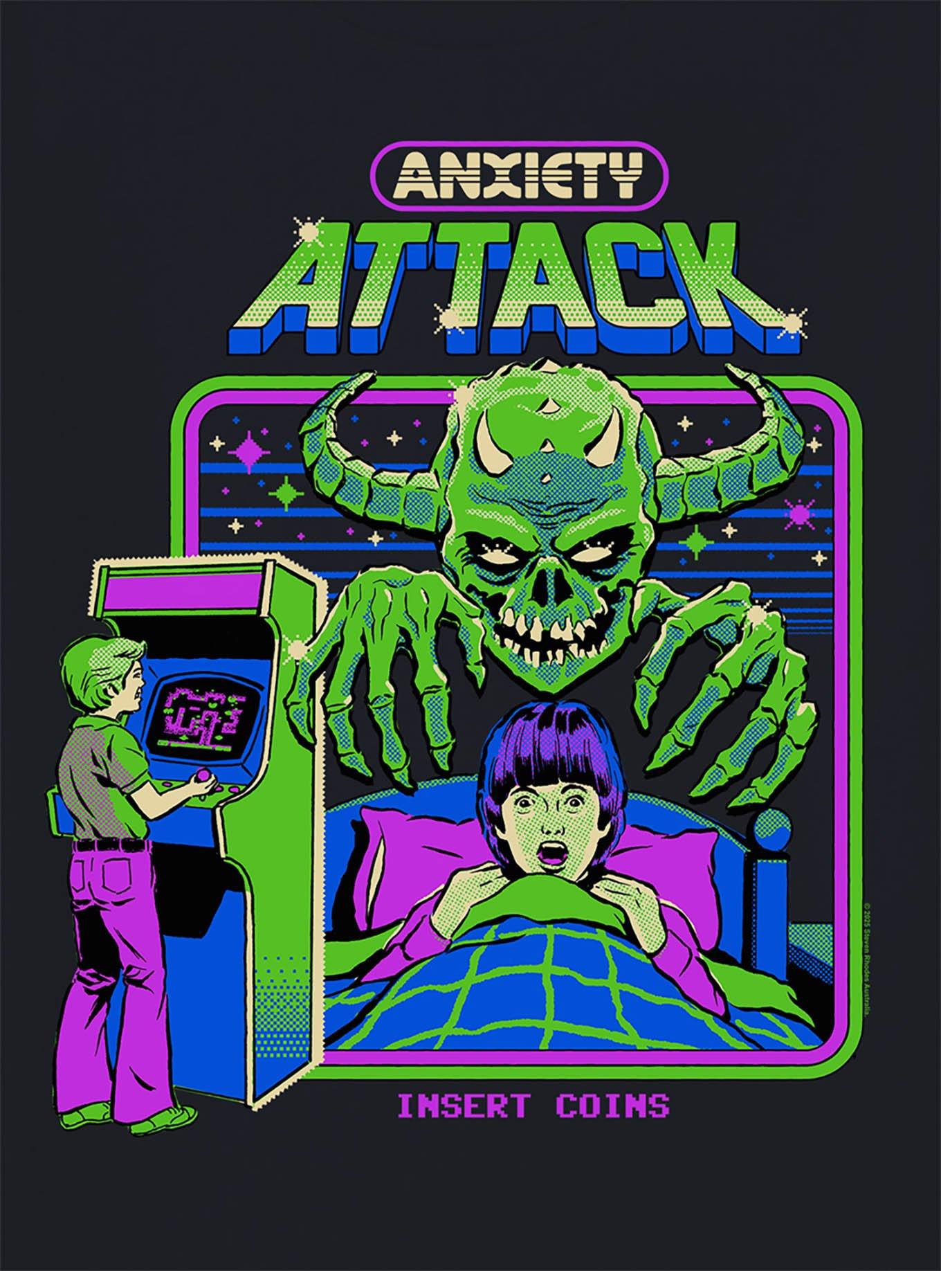 Steven Rhodes Anxiety Attack Black T-Shirt, , hi-res