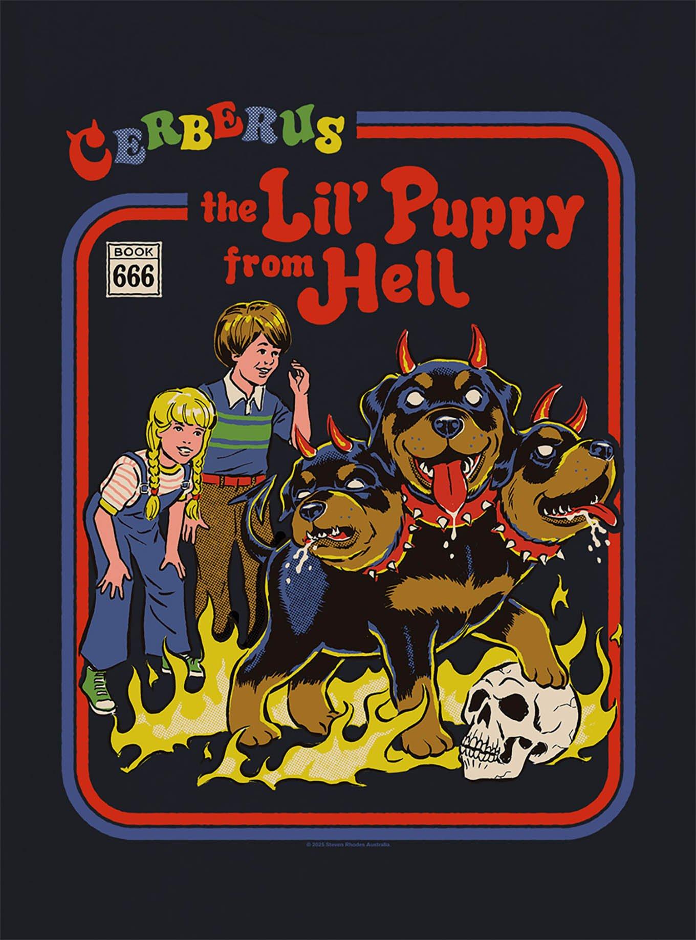 Steven Rhodes Cerberus Puppy Black T-Shirt, , hi-res