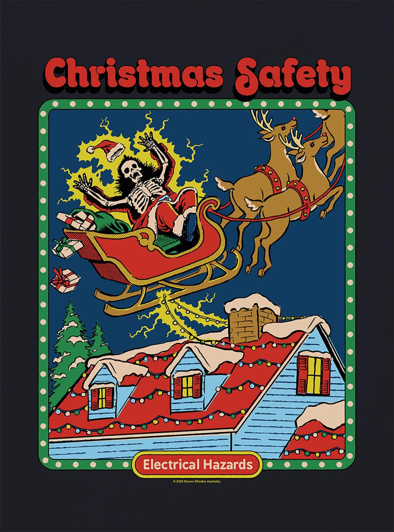 Steven Rhodes Christmas Safety Black T-Shirt, , hi-res
