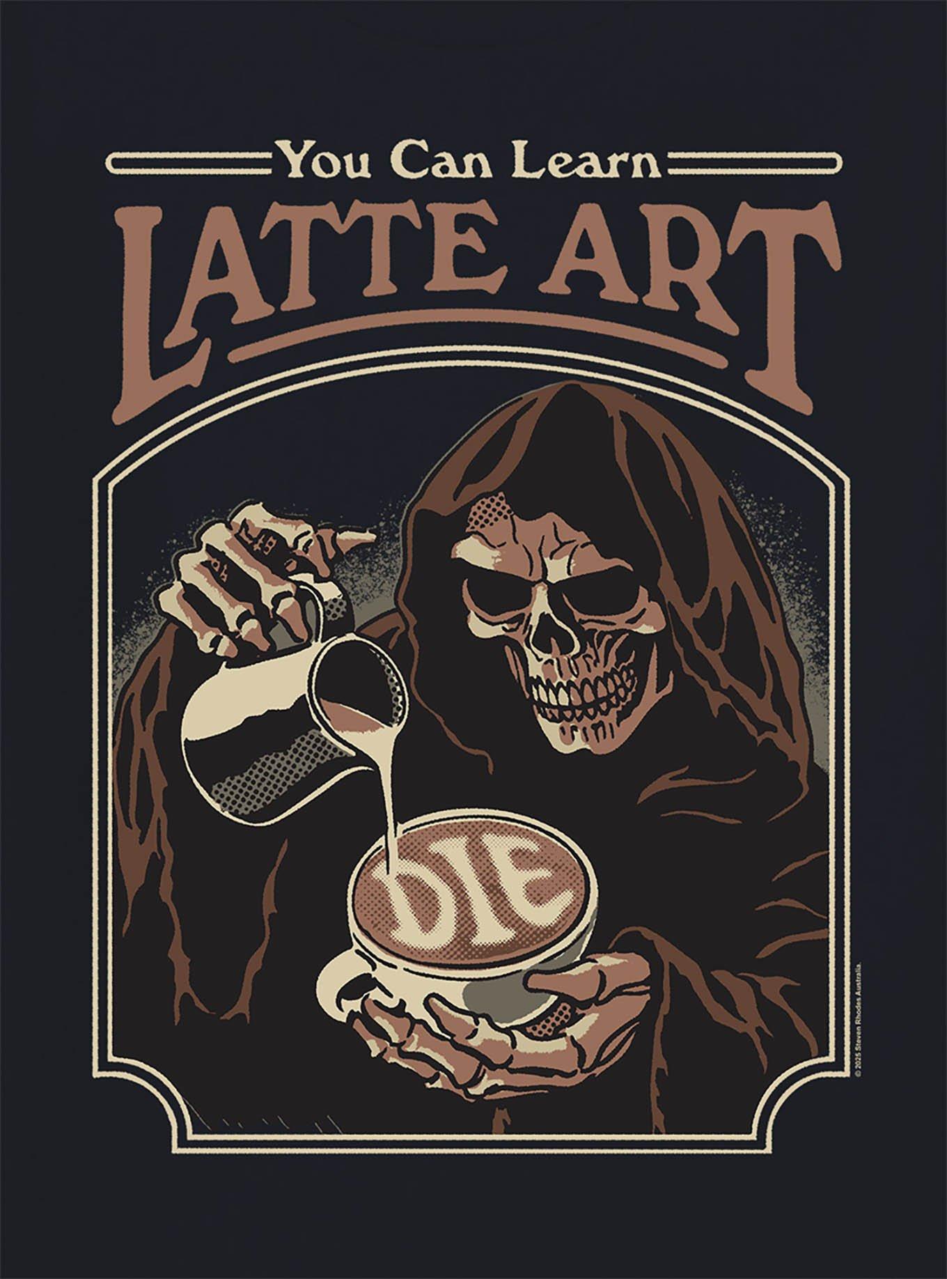 Steven Rhodes Latte Art Black T-Shirt, , hi-res