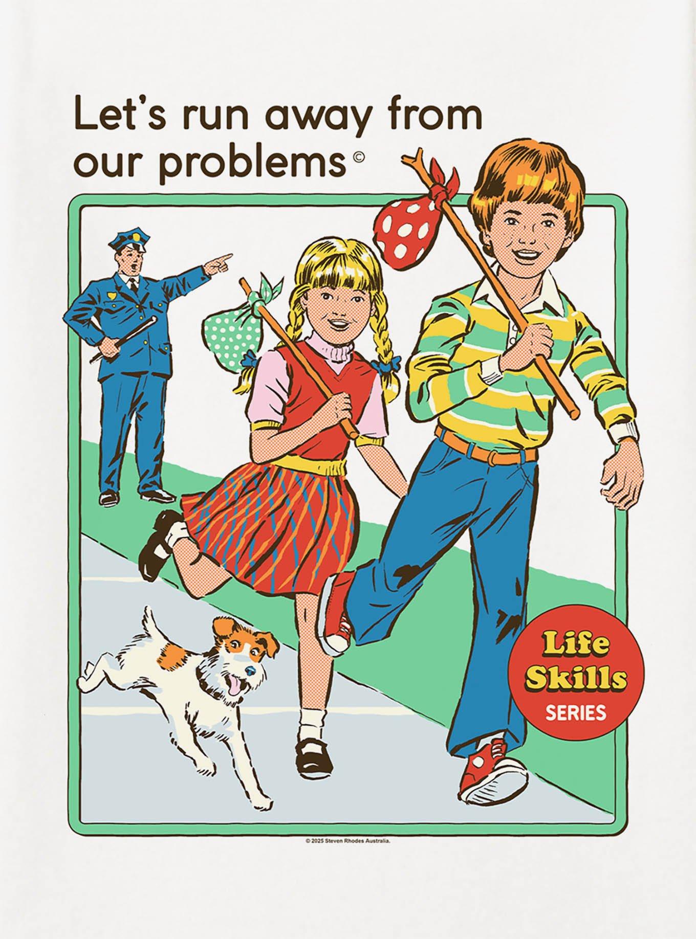 Steven Rhodes Let's Run Away White T-Shirt, , hi-res