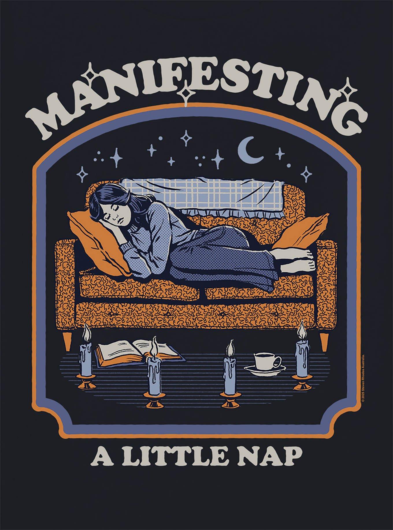 Steven Rhodes Manifesting A Nap Black T-Shirt