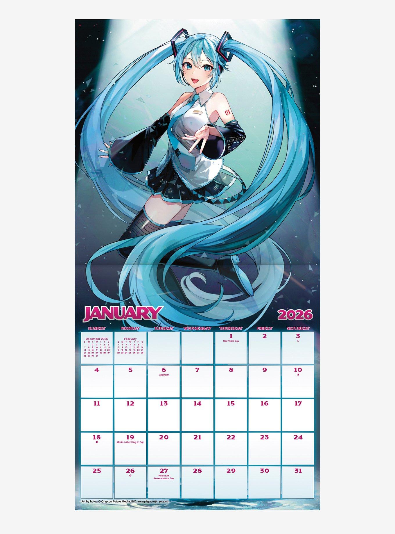 Hatsune Miku September 2025 - December 2026 Mini Calendar, , hi-res