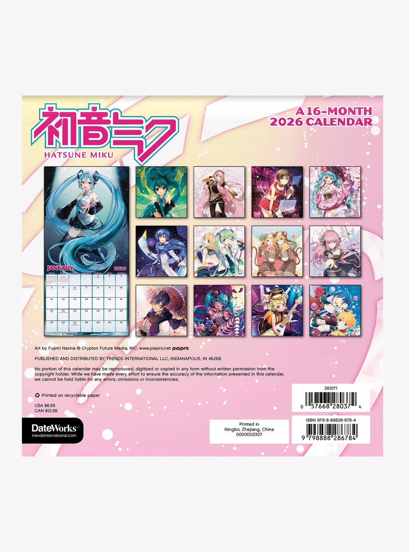 Hatsune Miku September 2025 - December 2026 Mini Calendar, , alternate