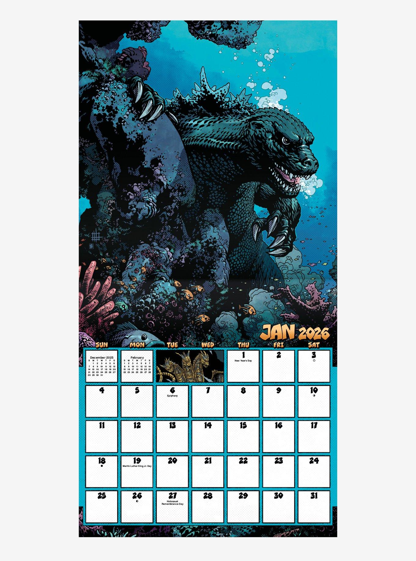 Godzilla September 2025 - December 2026 Calendar, , hi-res