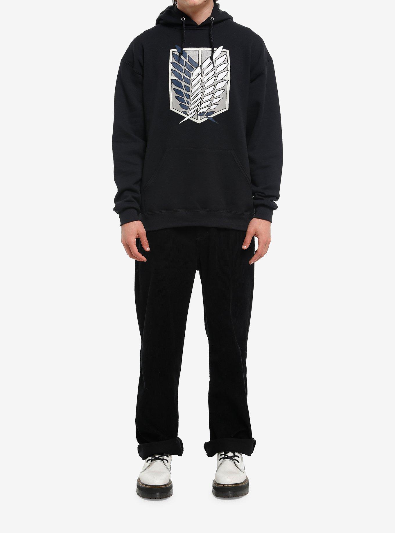 Attack On Titan Scout Regiment Eren Hoodie, BLACK, alternate