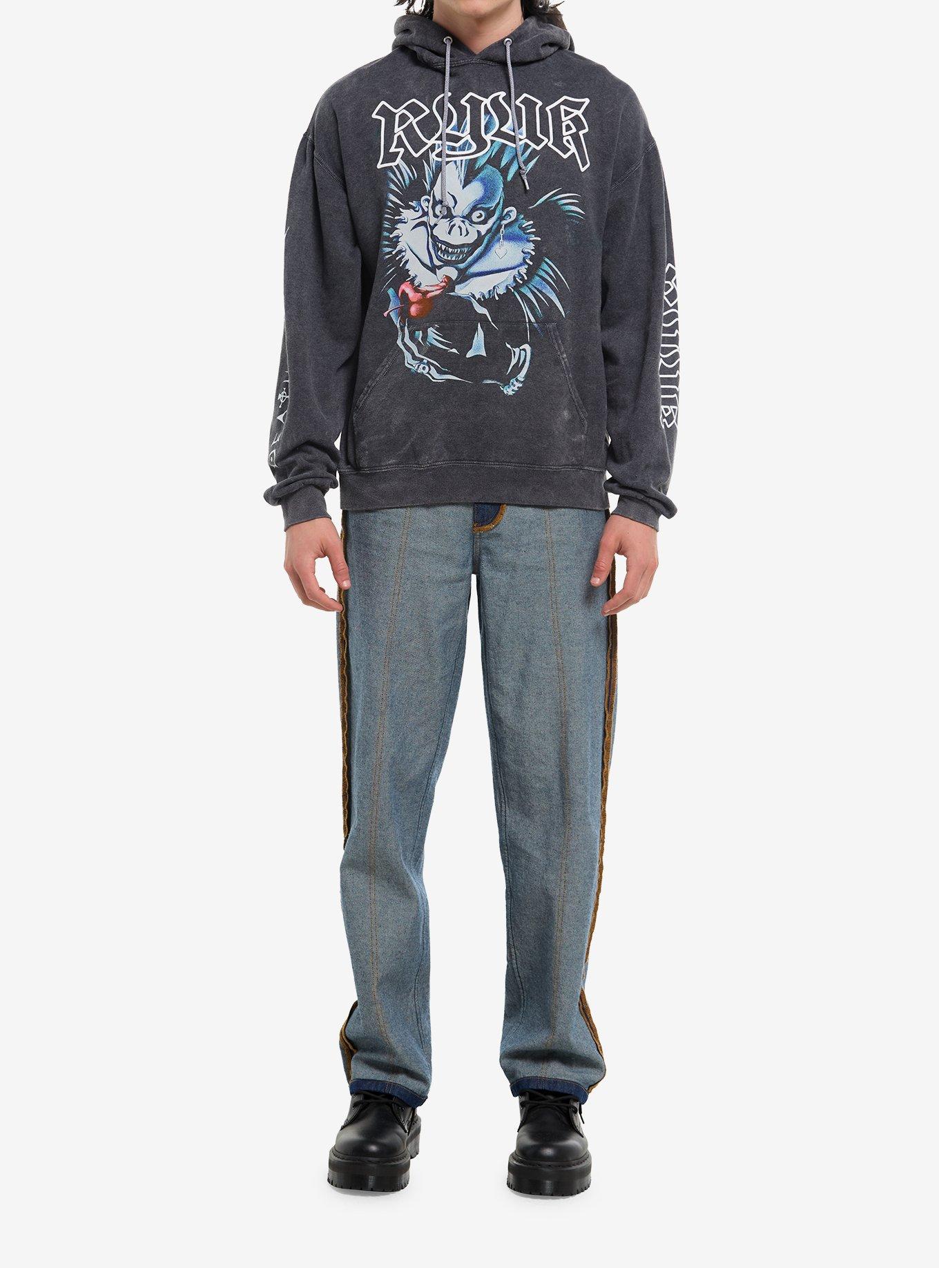 Death Note Ryuk Jumbo Print Dark Wash Hoodie, , hi-res