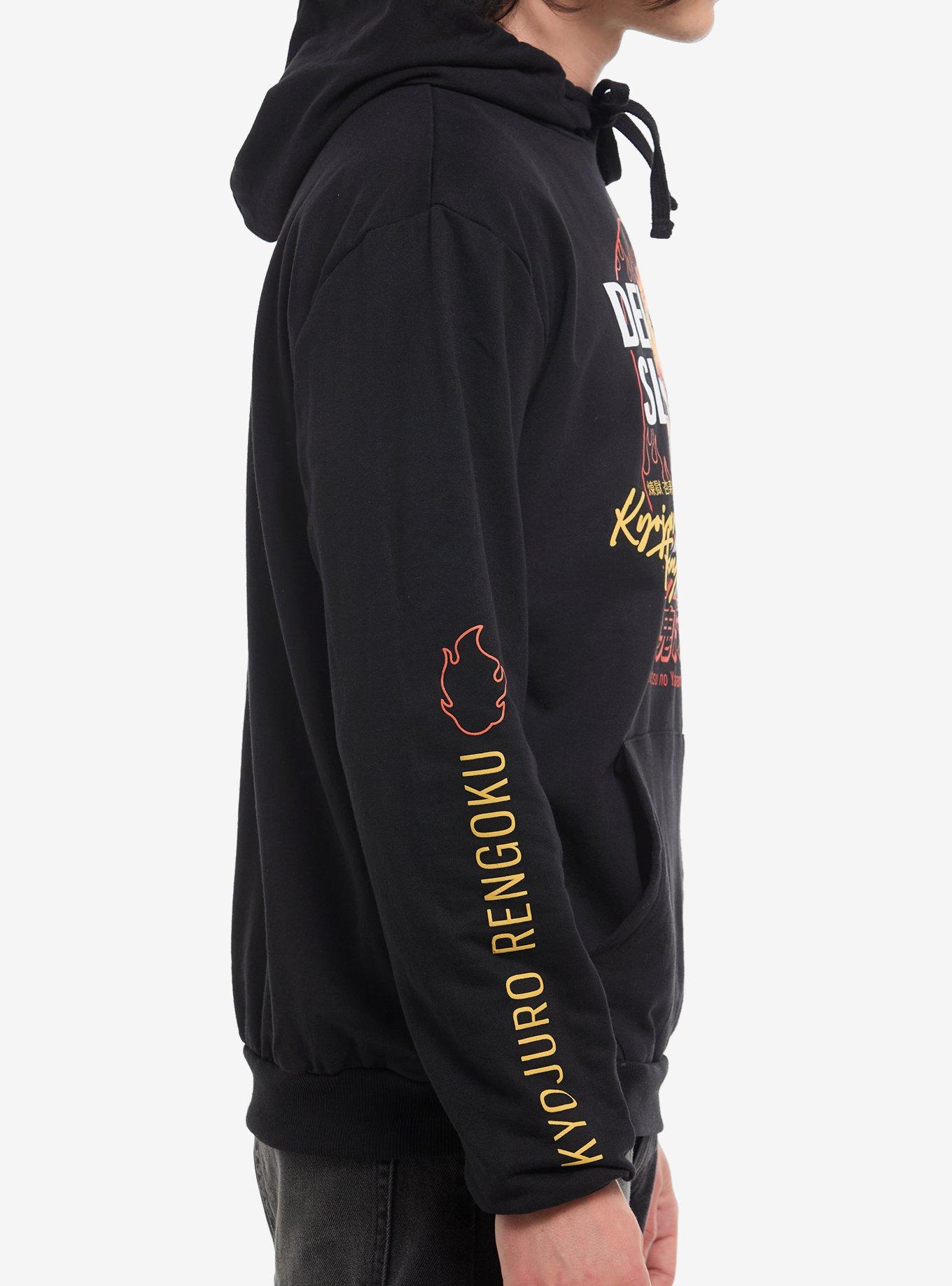 Demon Slayer: Kimetsu No Yaiba Kyojuro Rengoku Hoodie, BLACK, alternate