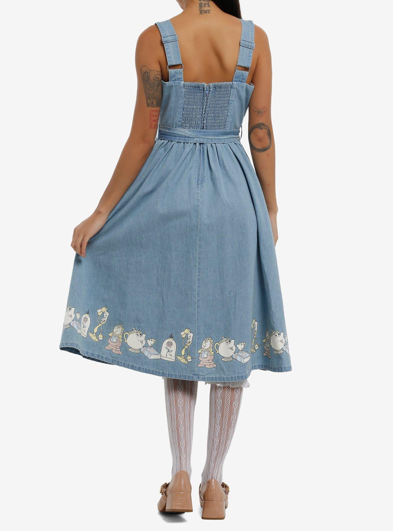 Her Universe Disney Beauty And The Beast Pinafore Midi Dress Her Universe Exclusive, , hi-res
