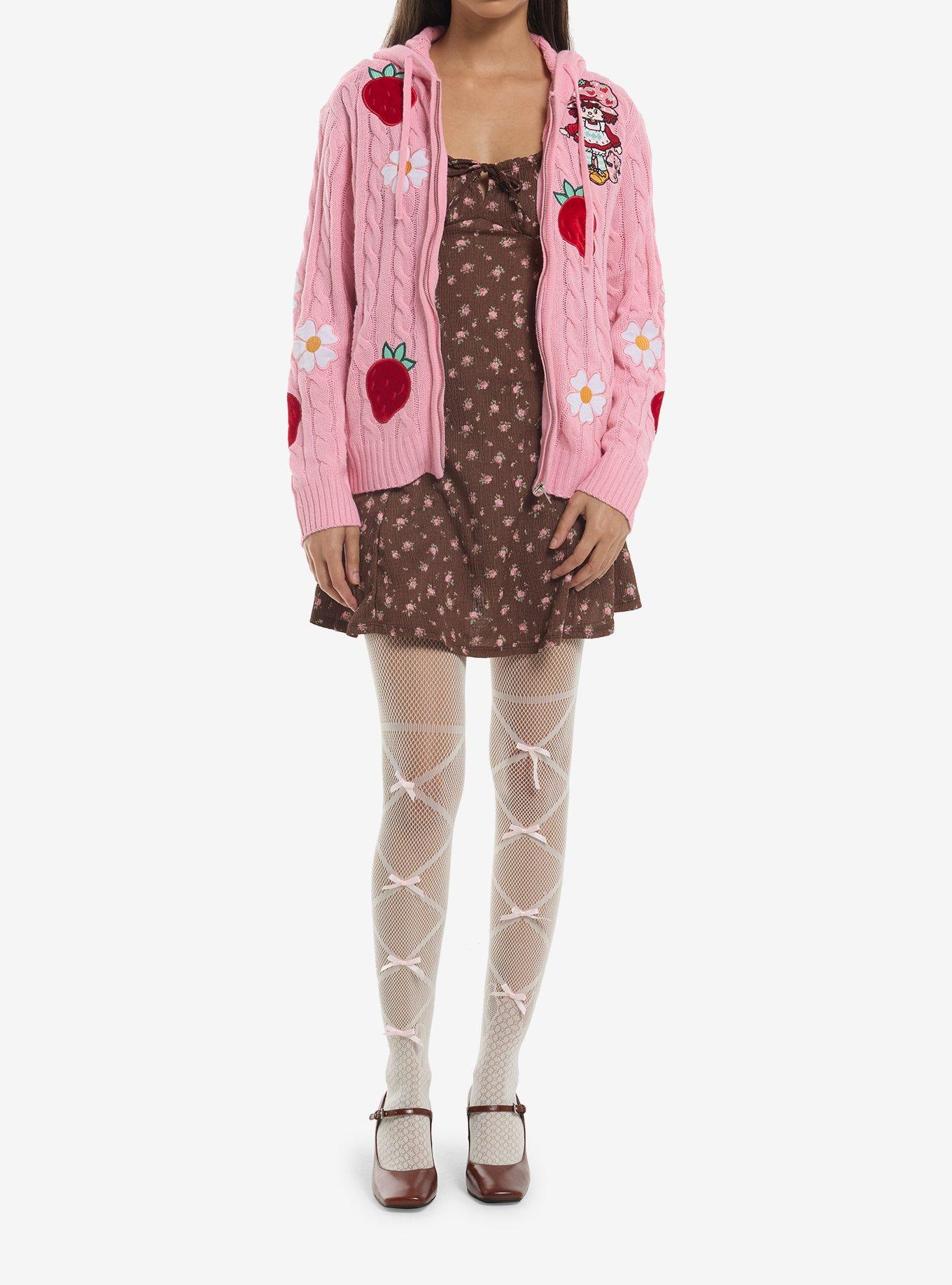 Strawberry Shortcake Patches Girls Knit Hoodie, MULTI, alternate