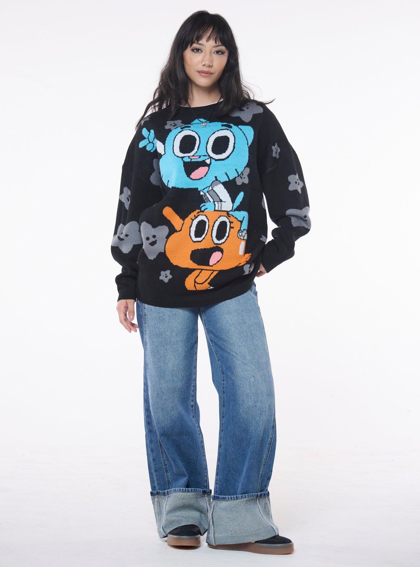 The Amazing World Of Gumball Darwin & Gumball Girls Oversized Sweater, , hi-res
