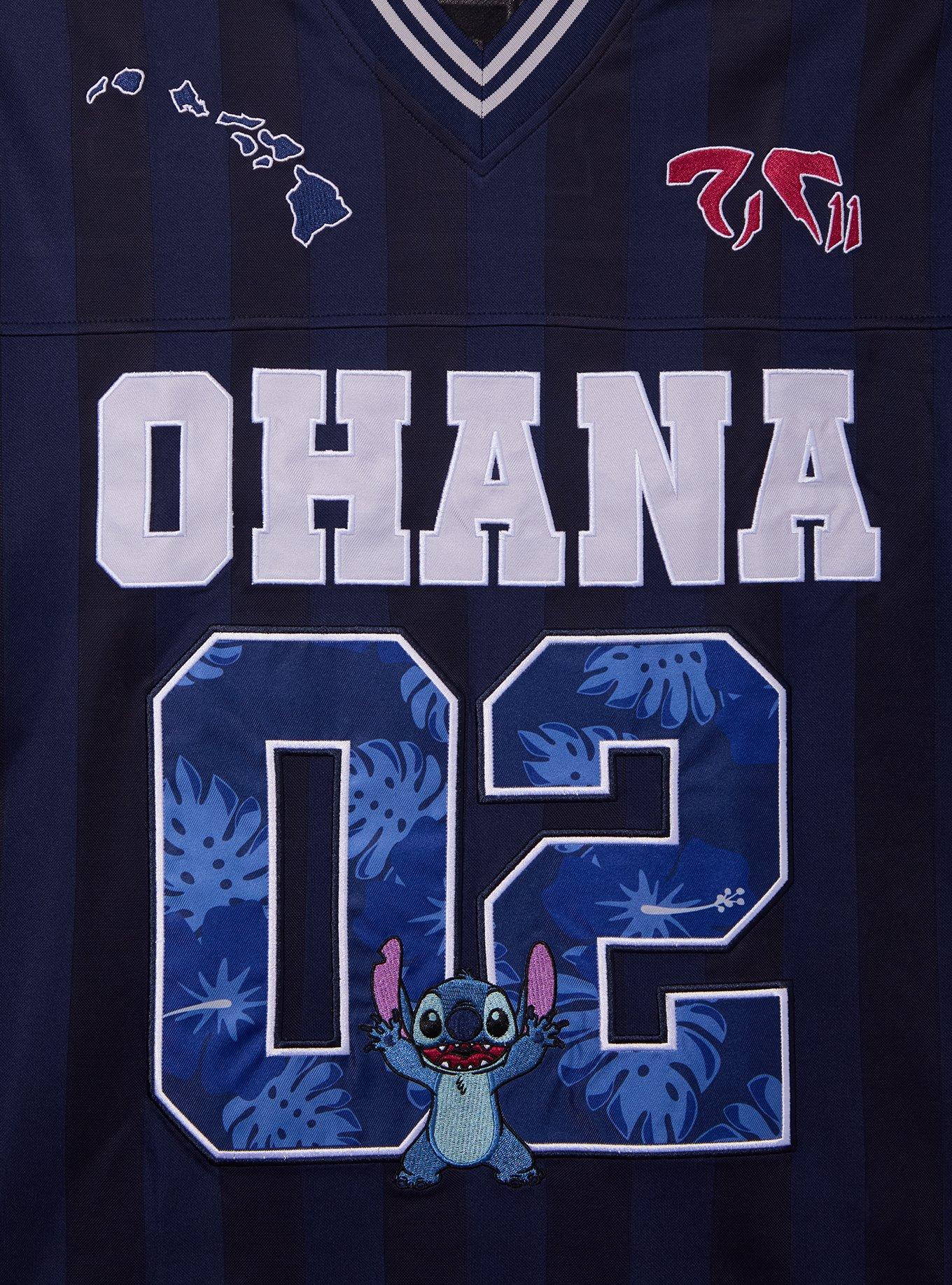 Disney Lilo & Stitch Ohana Football Jersey - BoxLunch Exclusive, BLUE, alternate