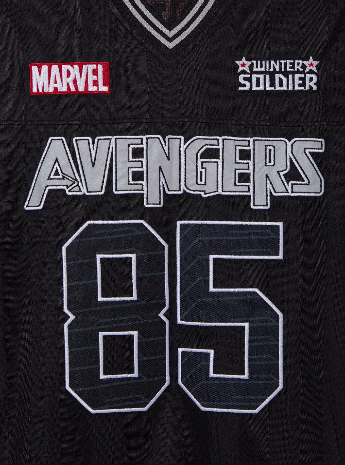 Marvel The Avengers Winter Soldier Football Jersey &mdash; BoxLunch Exclusive, BLACK, alternate