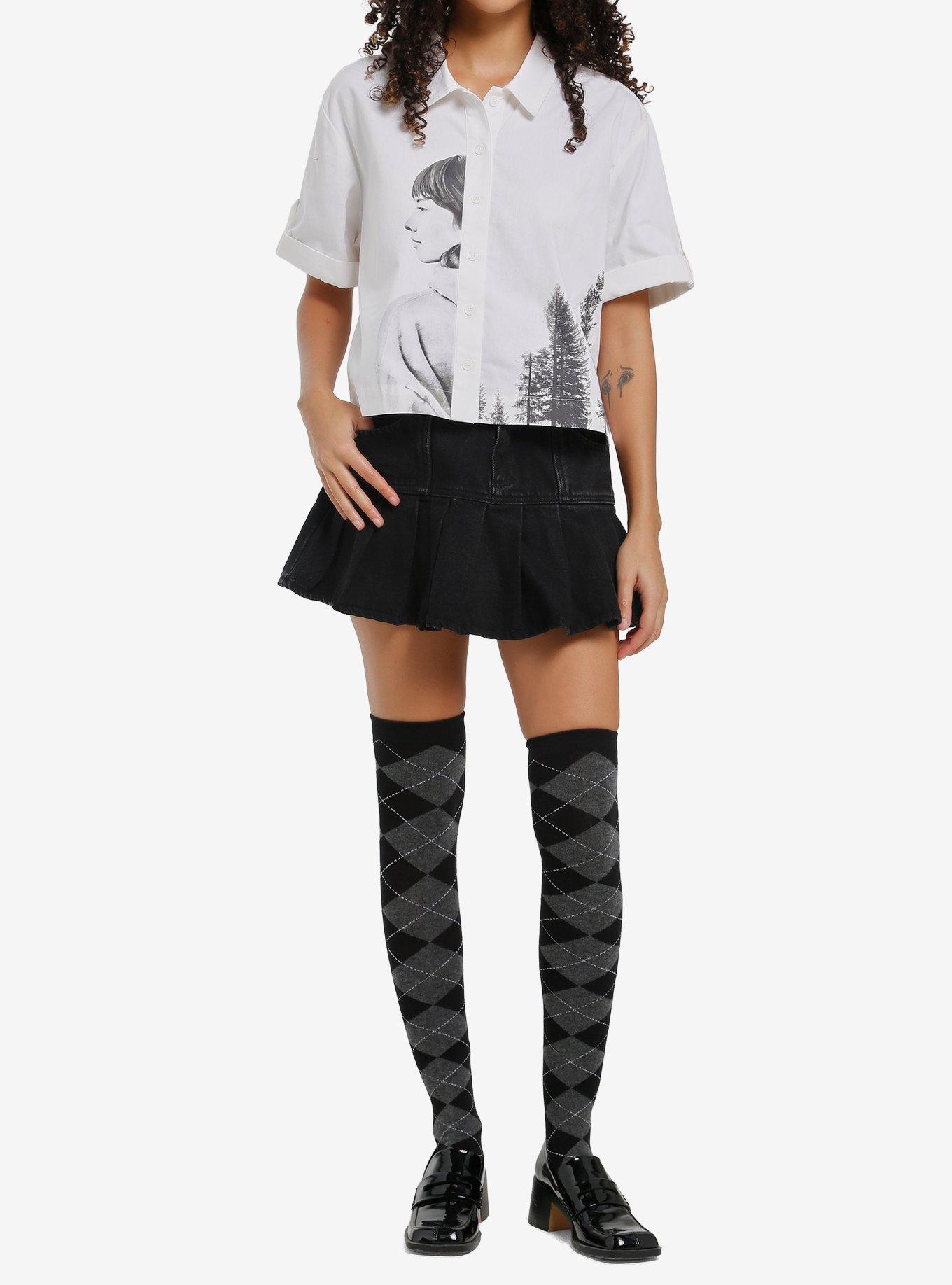 Social Collision Xochitl Gomez Photo Girls Woven Button-Up, , hi-res