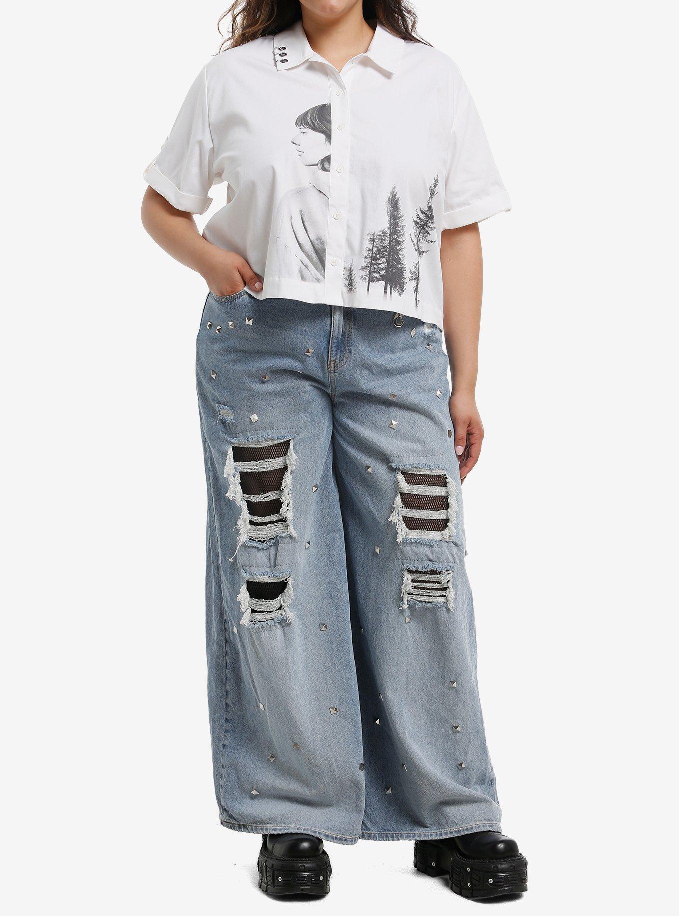 Social Collision Xochitl Gomez Photo Girls Woven Button-Up, , hi-res