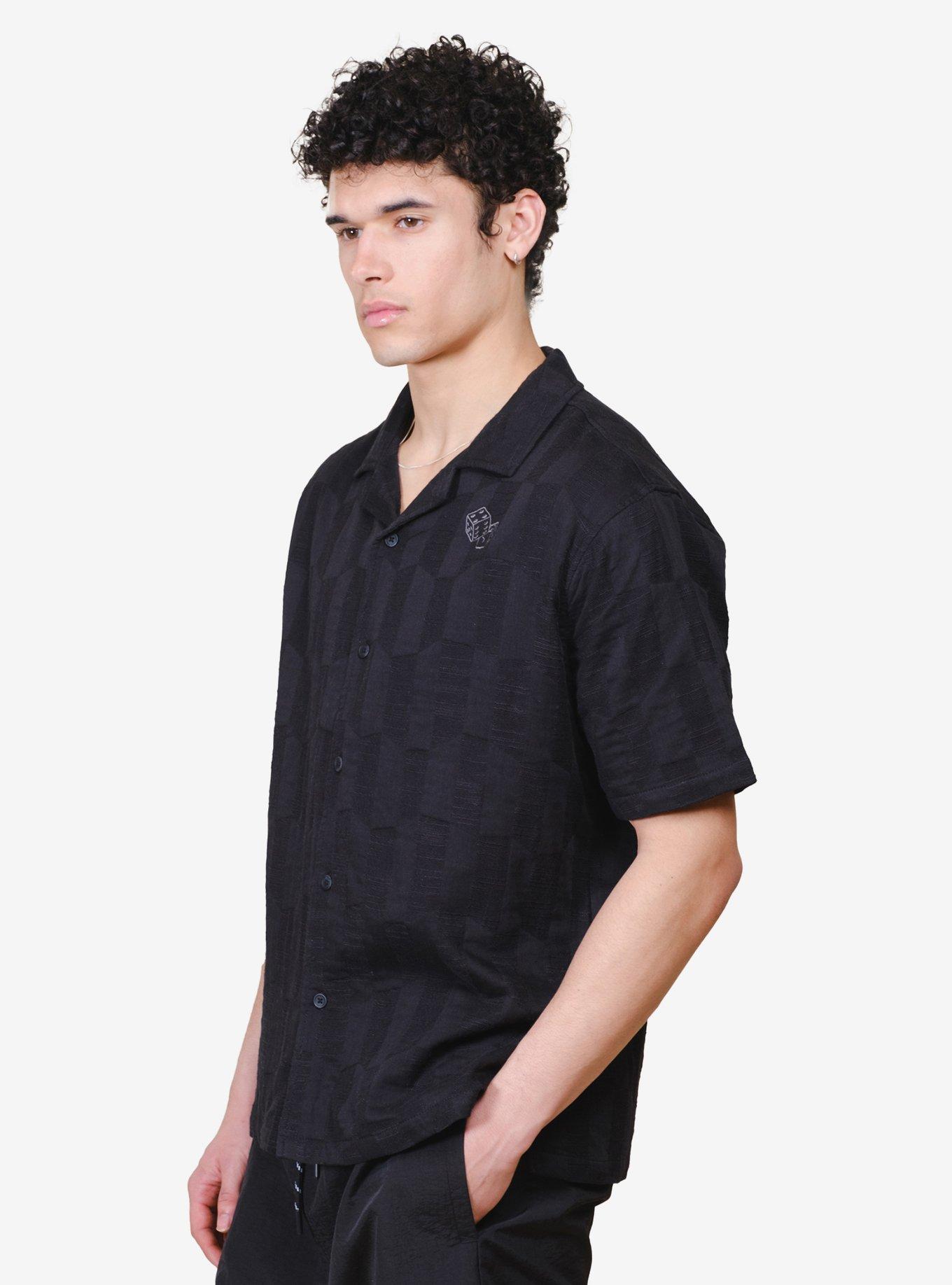 Dice Jacquard Woven Shirt Black, BLACK, alternate