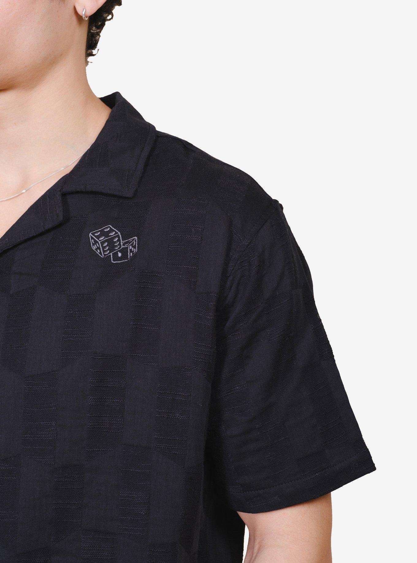 Dice Jacquard Woven Shirt Black, BLACK, alternate