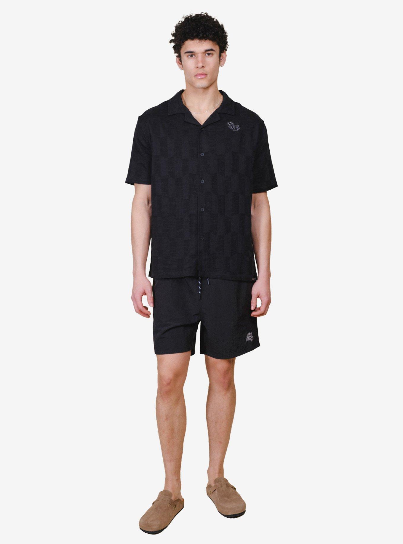 Dice Jacquard Woven Shirt Black, BLACK, alternate