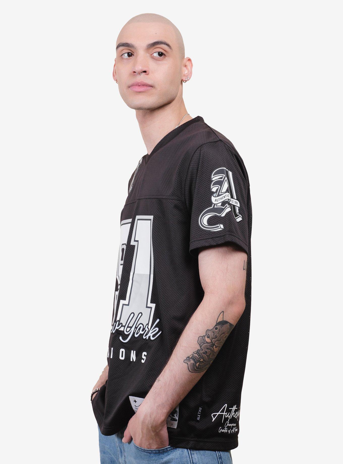 NY Mesh Football Jersey Black, BLACK, alternate
