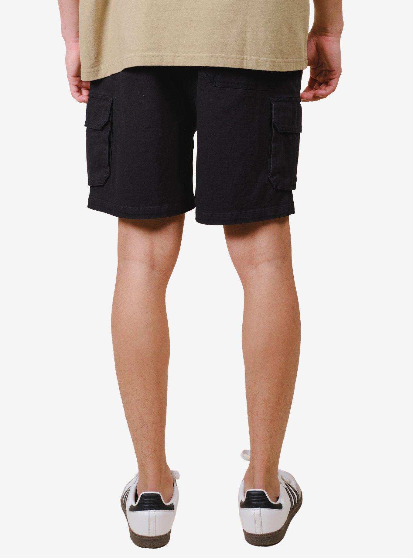 Washed Twill Cargo Short Black, , hi-res