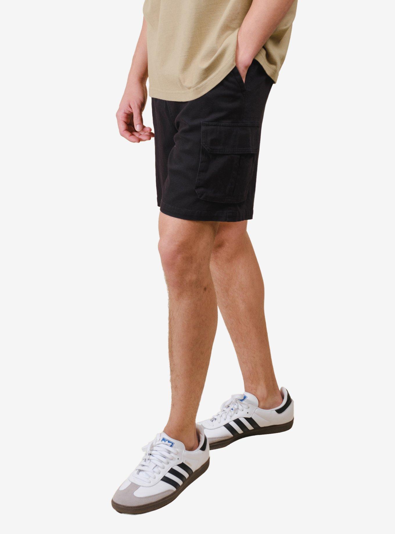 Washed Twill Cargo Short Black, BLACK, alternate