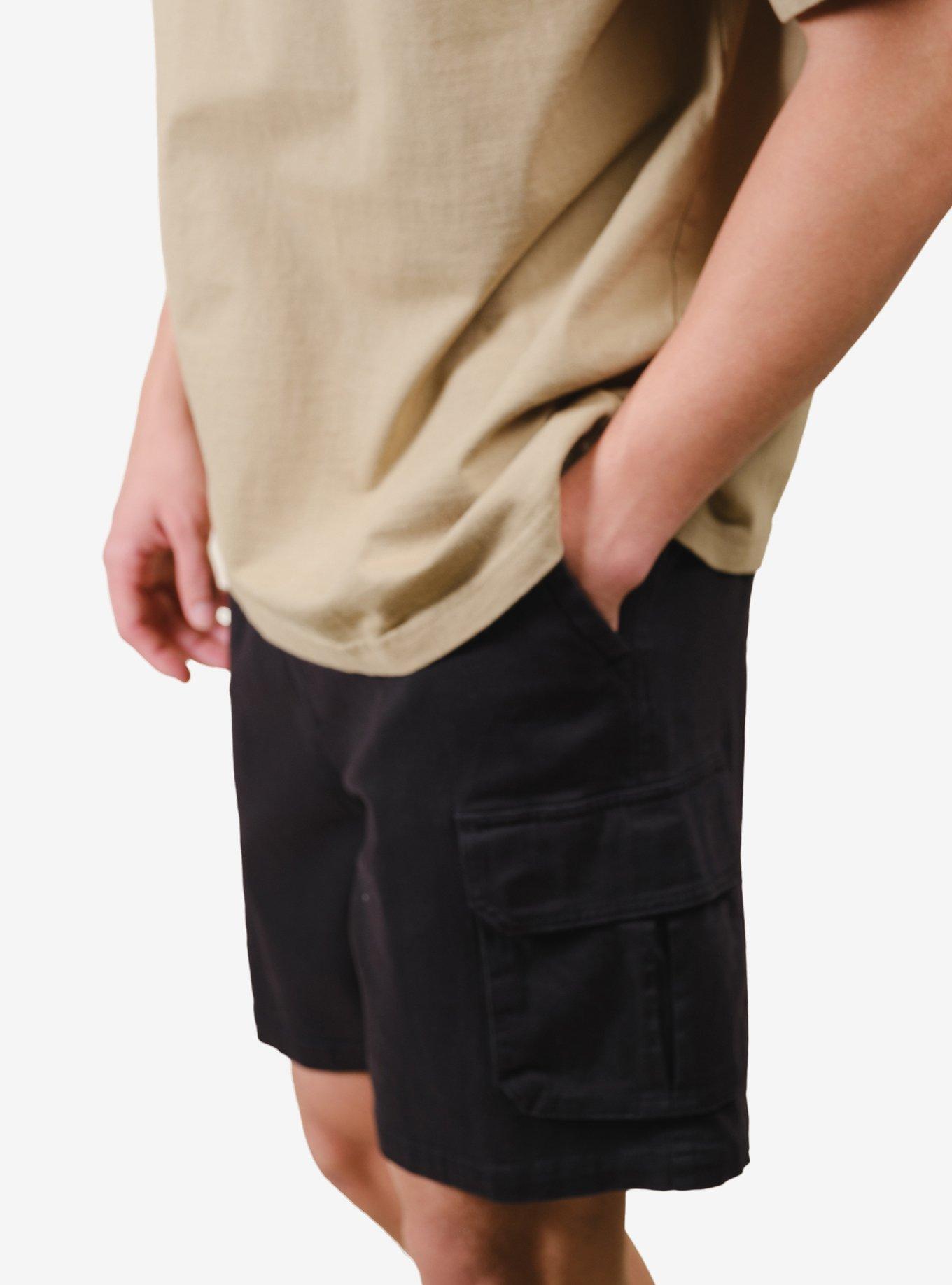 Washed Twill Cargo Short Black, BLACK, alternate