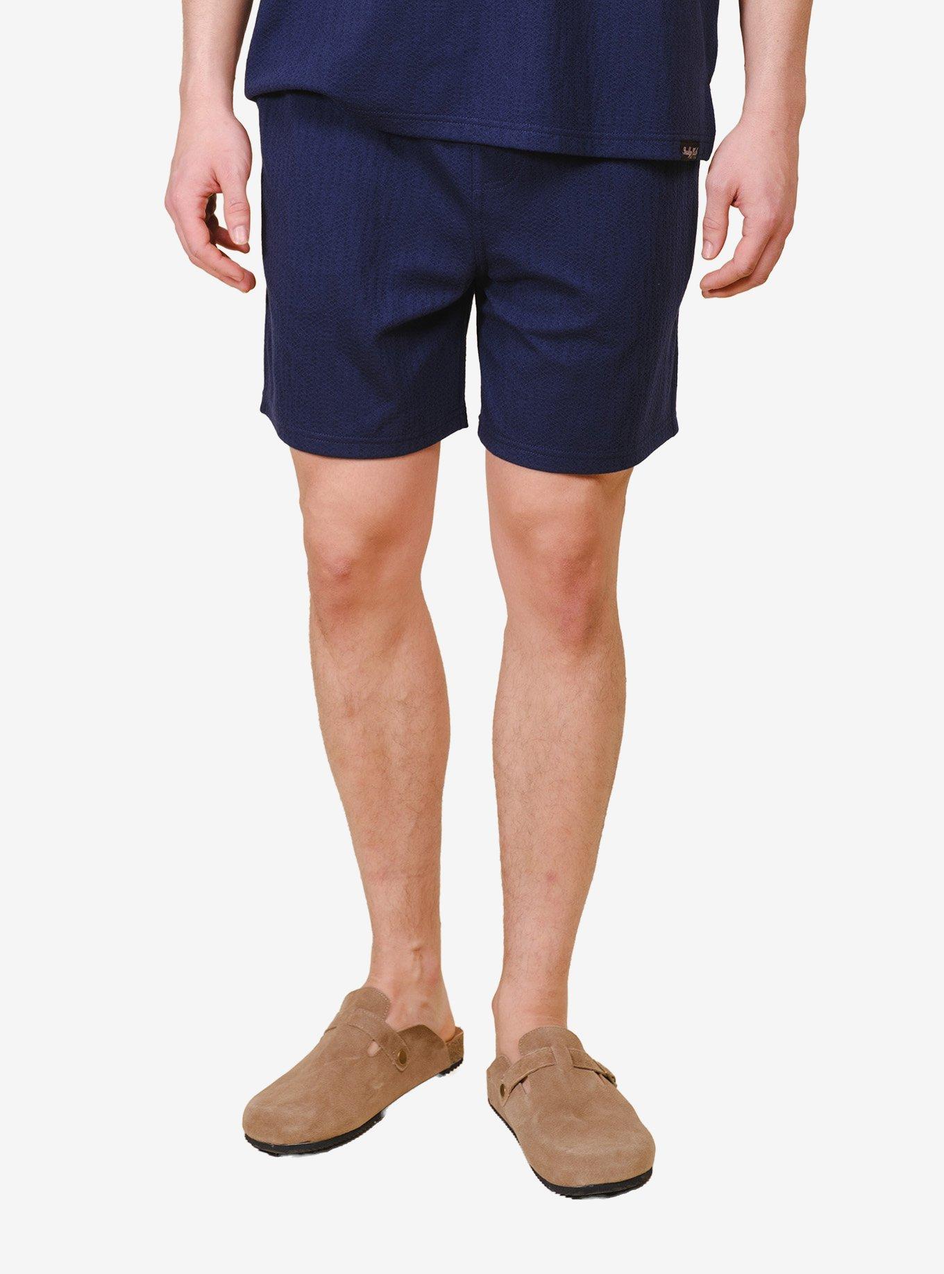 Vertical Cross Knit Short Blue, BLUE, alternate