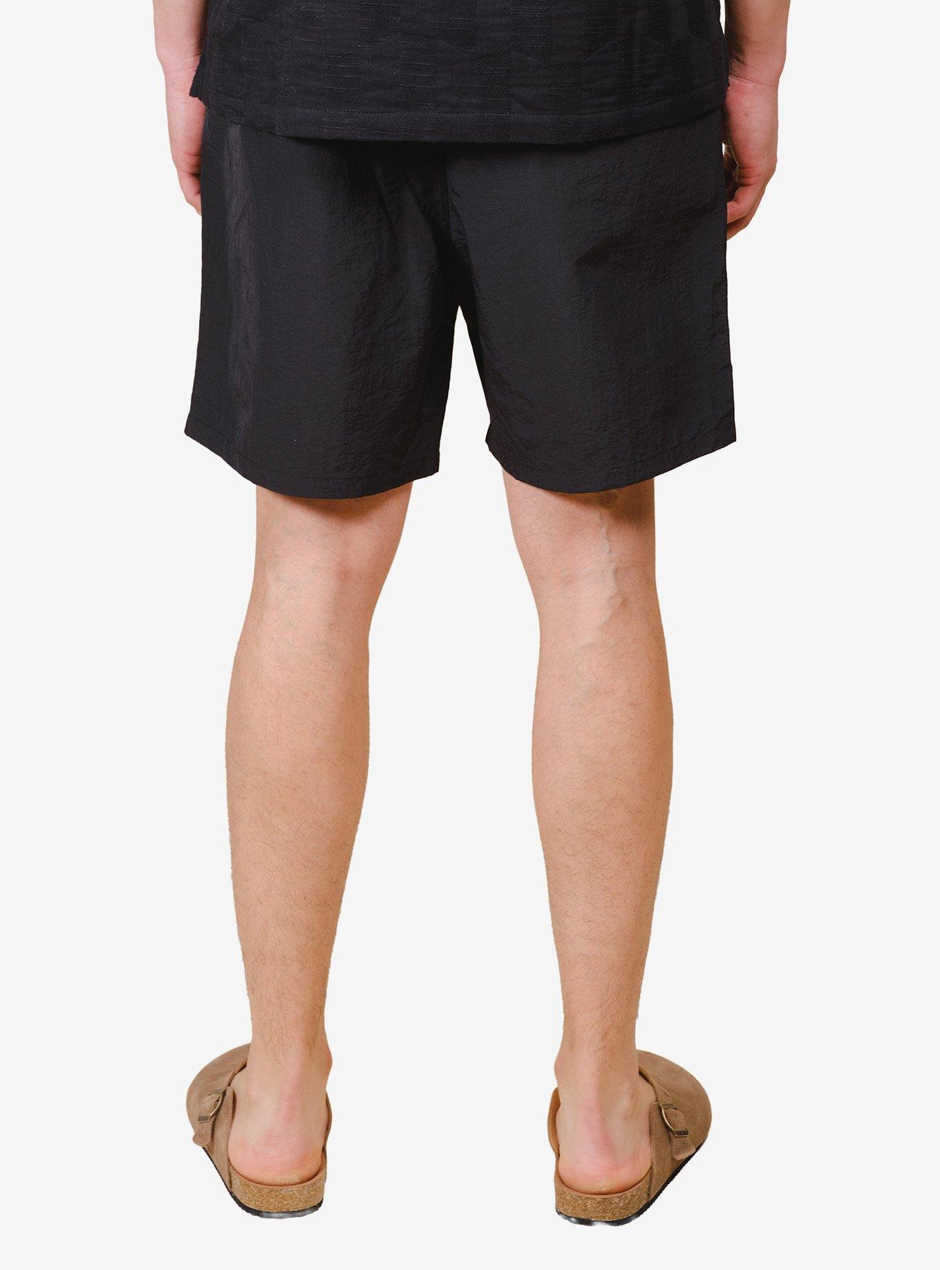 Monotone Crinkle Nylon Shorts Black, , hi-res
