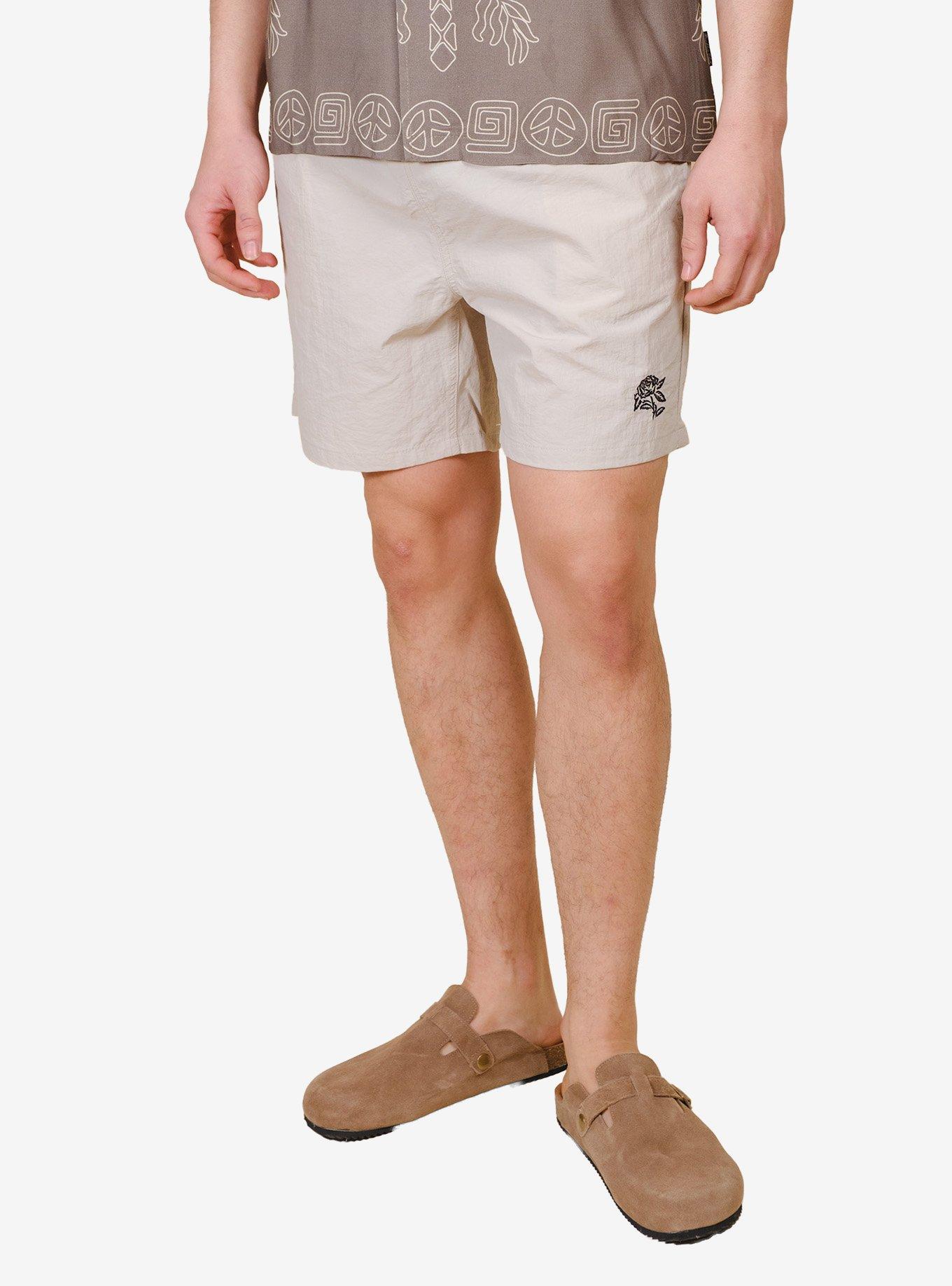 Monotone Crinkle Nylon Shorts White, BRIGHT WHITE, alternate